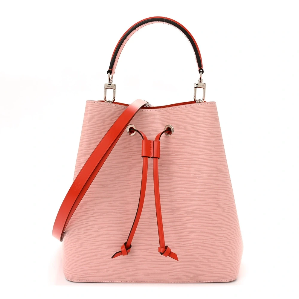 Lushentic Louis Vuitton NeoNoe MM Rose Ballerine _ Orange Epi Leather Silver Hardware Front