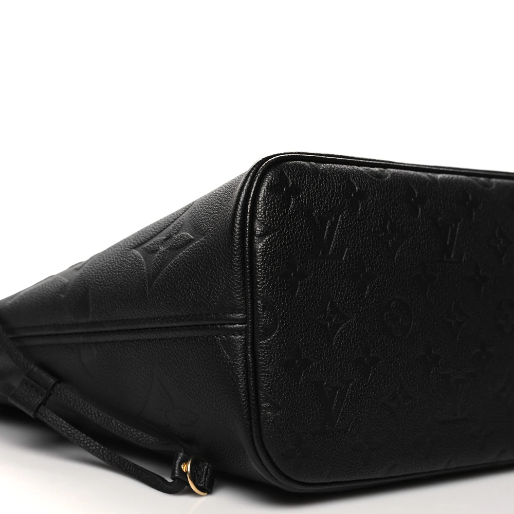 Lushentic Designer Neverfull MM Black Giant Monogram Empreinte Leather - Image 4