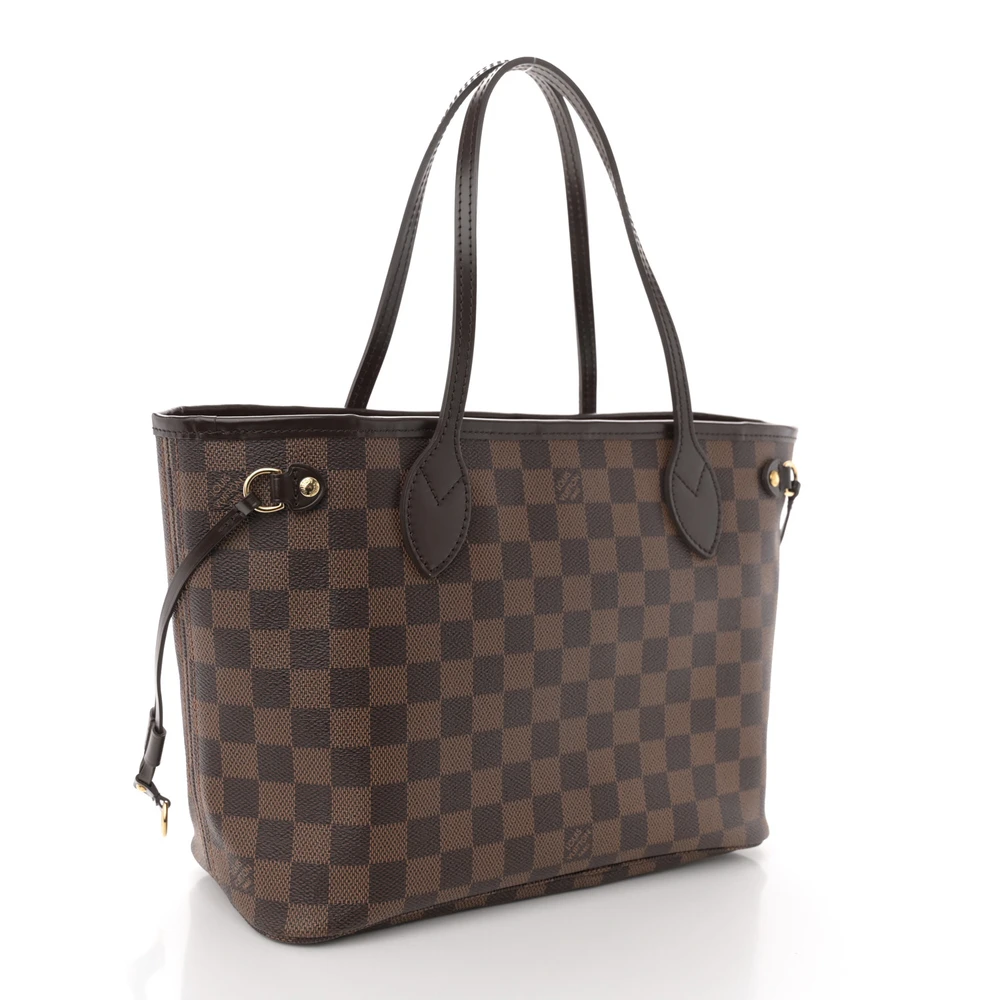 Lushentic Grade Handbags - Neverfull PM Damier Ebene Canvas Cherry Interior - Image 3