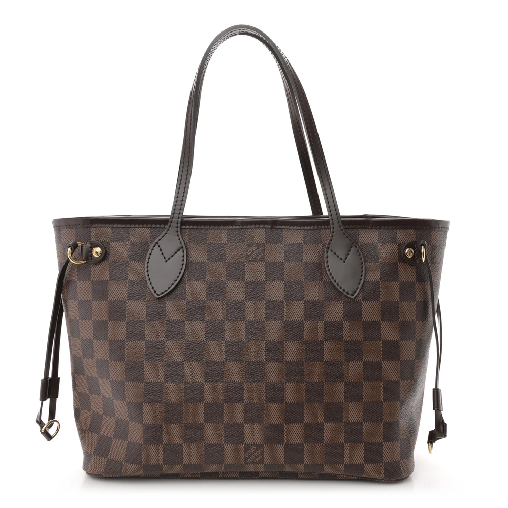 Lushentic Louis Vuitton Neverfull PM Damier Ebene Canvas Cherry Interior Front