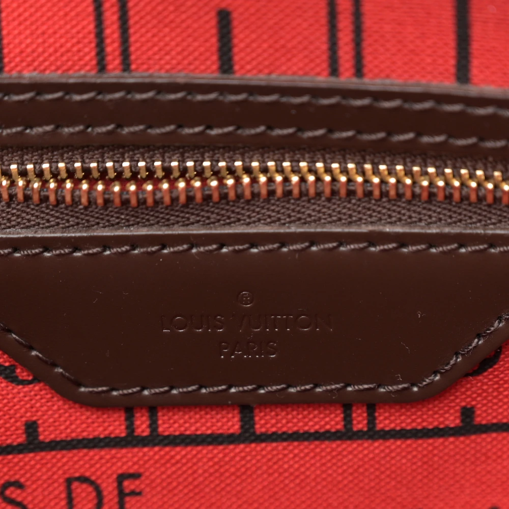 Lushentic Grade Handbags - Neverfull PM Damier Ebene Canvas Cherry Interior - Image 2