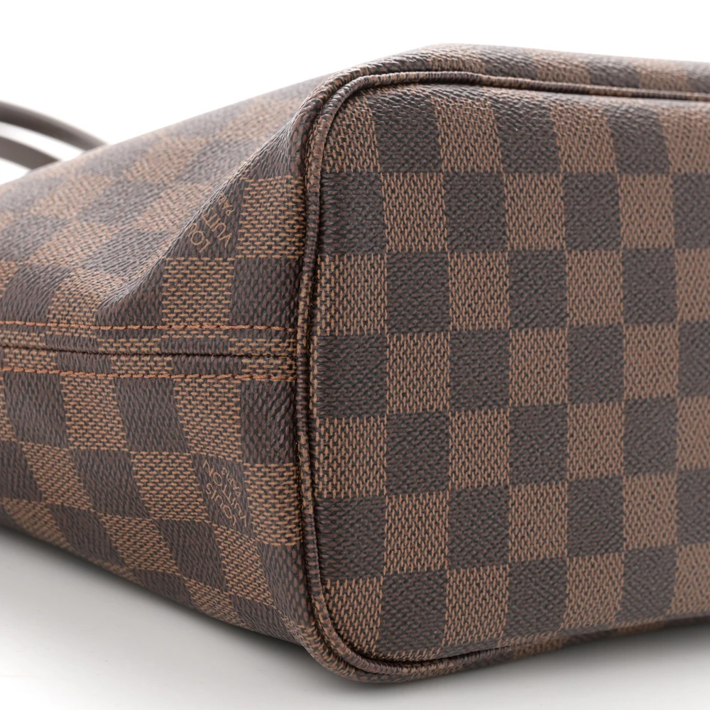 Lushentic Grade Handbags - Neverfull PM Damier Ebene Canvas Cherry Interior - Image 4