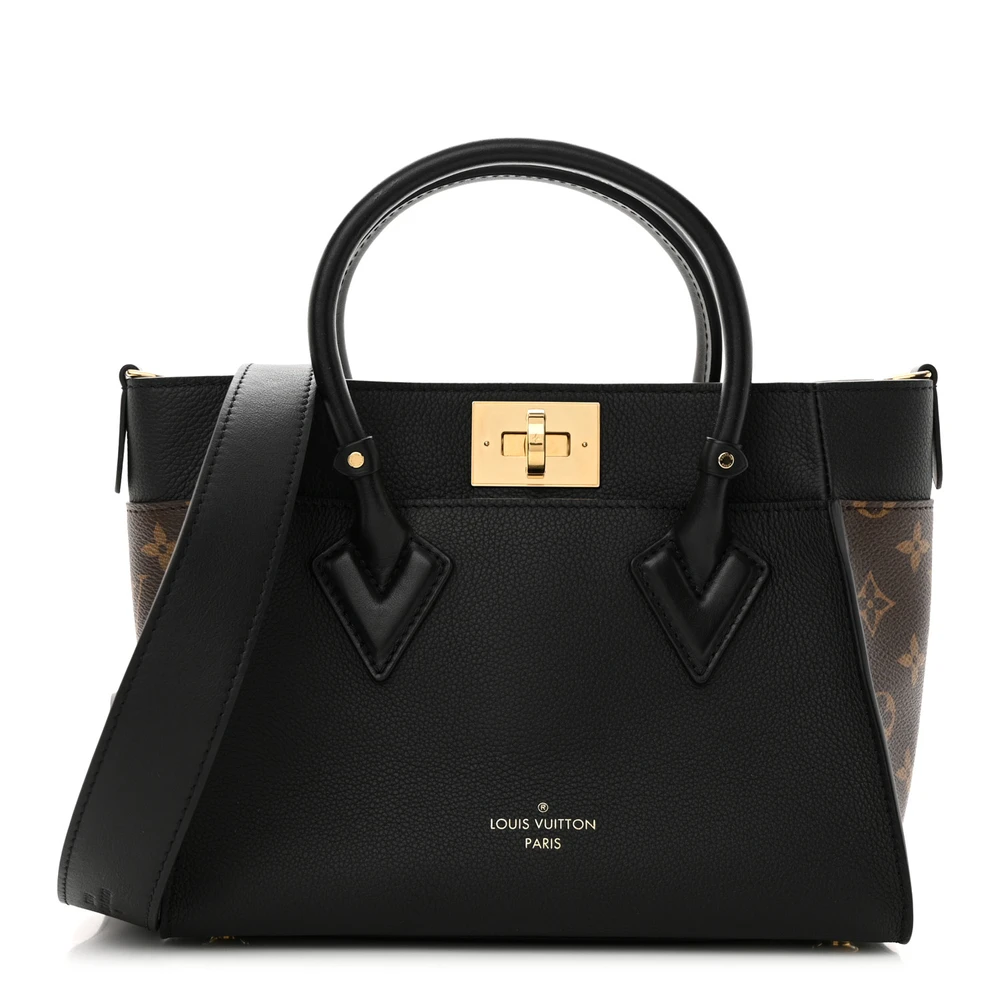 Lushentic Louis Vuitton On My Side PM Black Monogram Calfskin Leather Gold Hardware Front