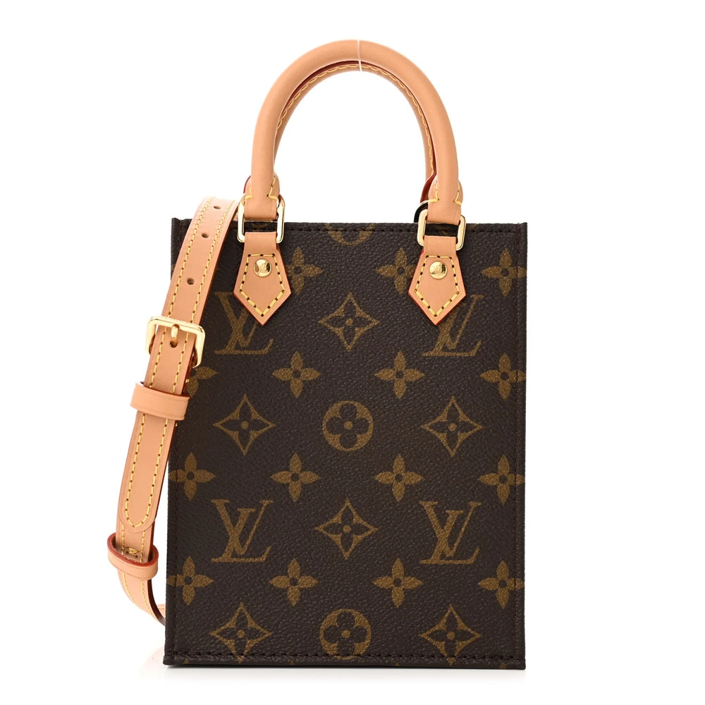 Lushentic Louis Vuitton Petit Sac Plat BB Monogram Canvas Gold Hardware Front