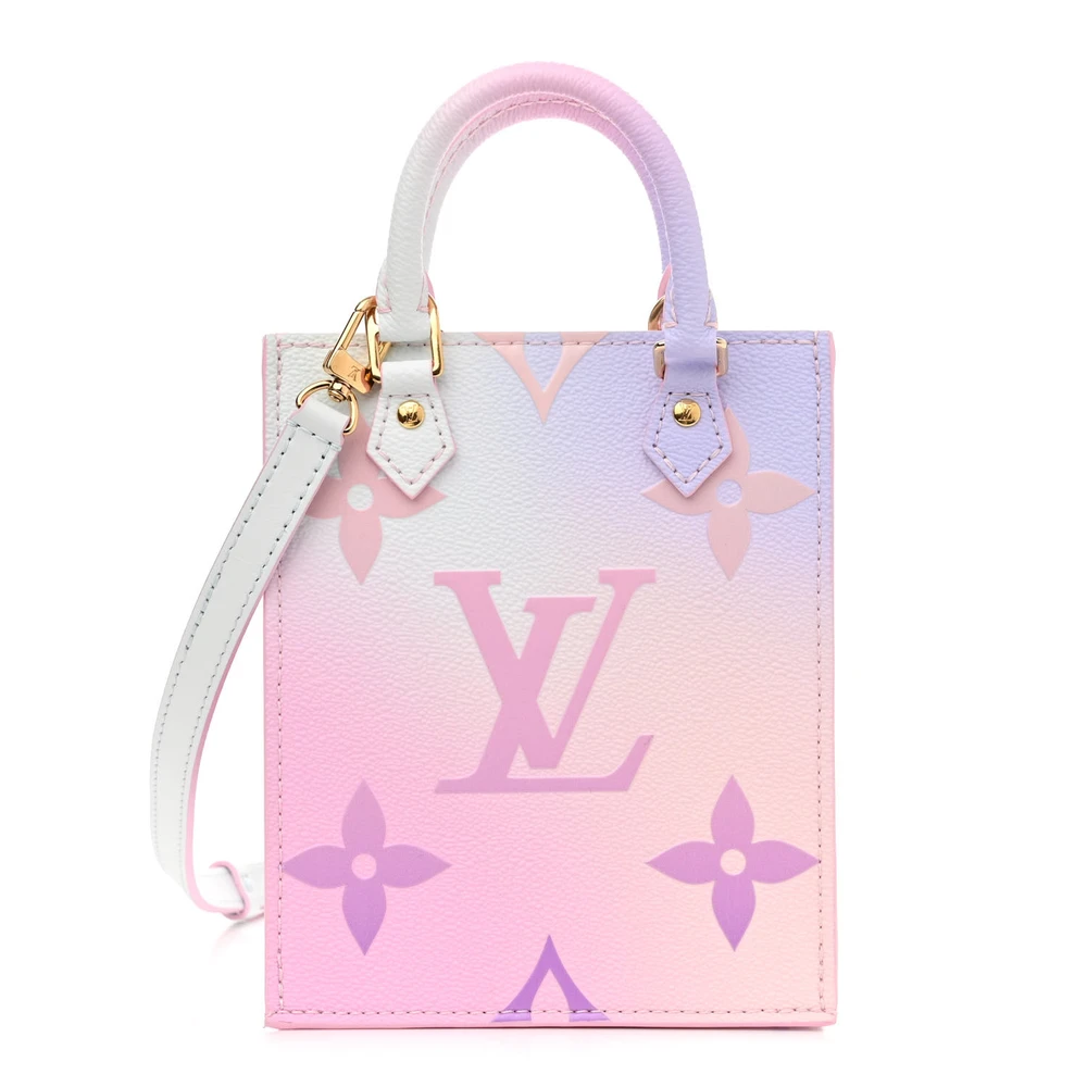 Lushentic Louis Vuitton Petit Sac Plat PM Sunrise Pastel Giant Monogram Canvas Spring in the City Front