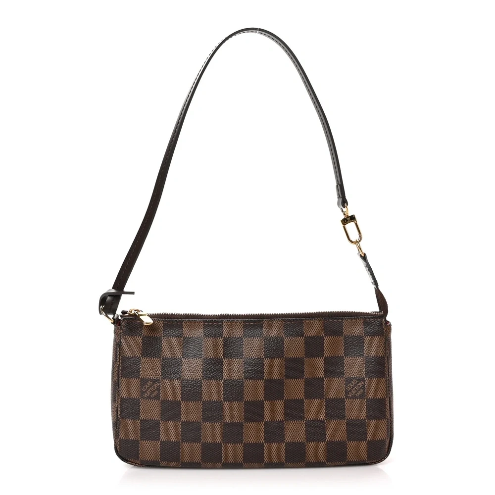 Lushentic Louis Vuitton Pochette Accessoires NM PM Damier Ebene Canvas Gold Hardware Front