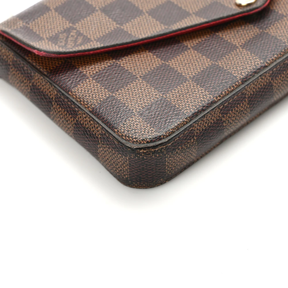 Lushentic Pochette Felicie Chain Wallet PM Damier Ebene Canvas - Image 4