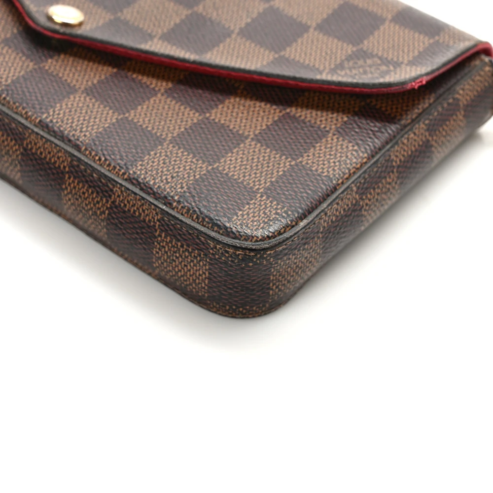 Lushentic Pochette Felicie Chain Wallet PM Damier Ebene Canvas - Image 5