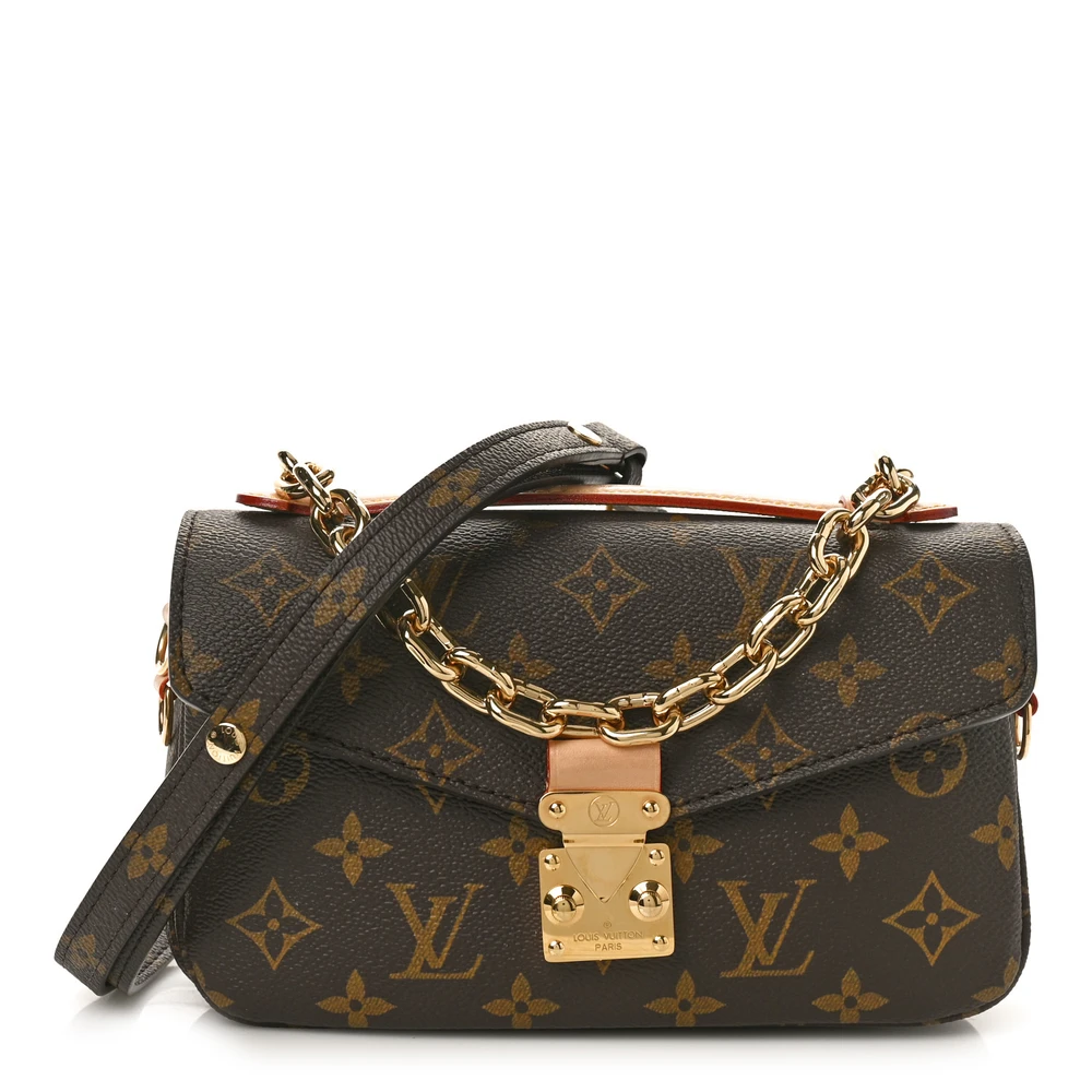 Lushentic Louis Vuitton Pochette Metis East West PM Monogram Canvas Gold Hardware Front