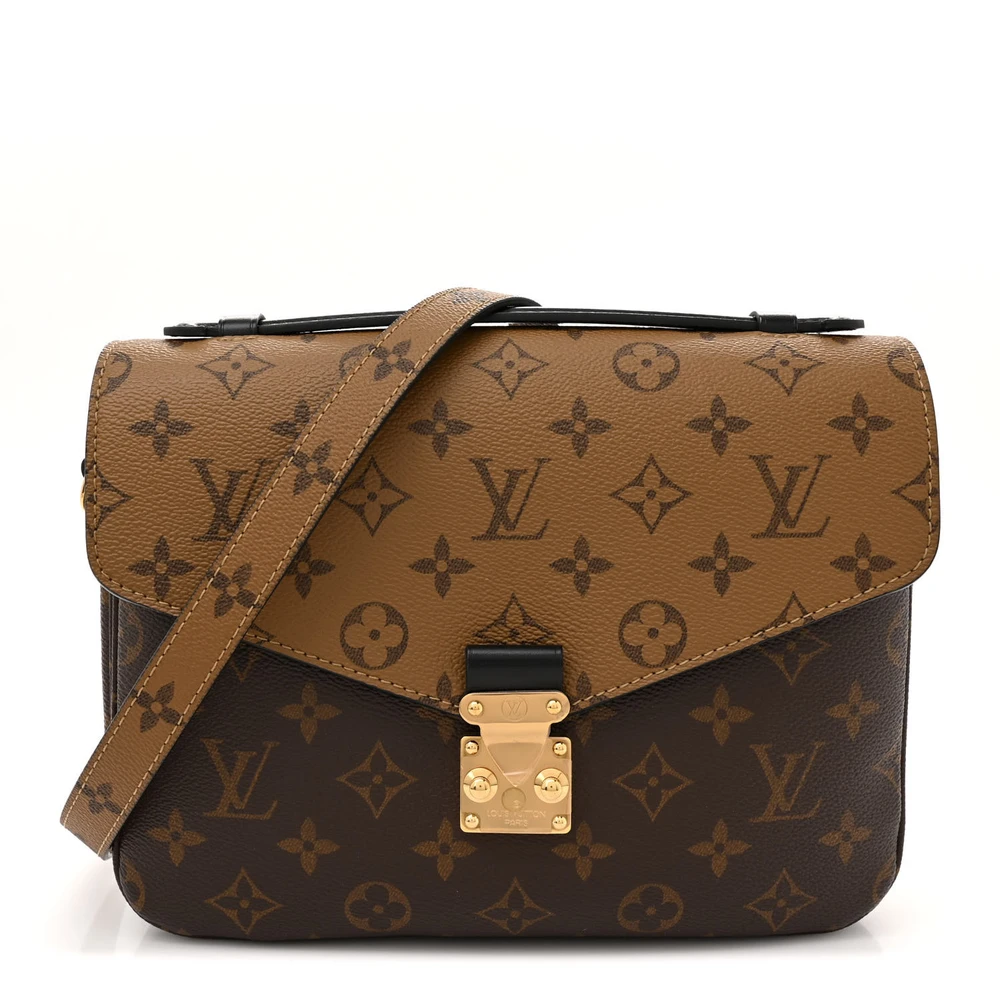 Lushentic Louis Vuitton Pochette Metis PM Reverse Monogram Canvas Gold Hardware Front