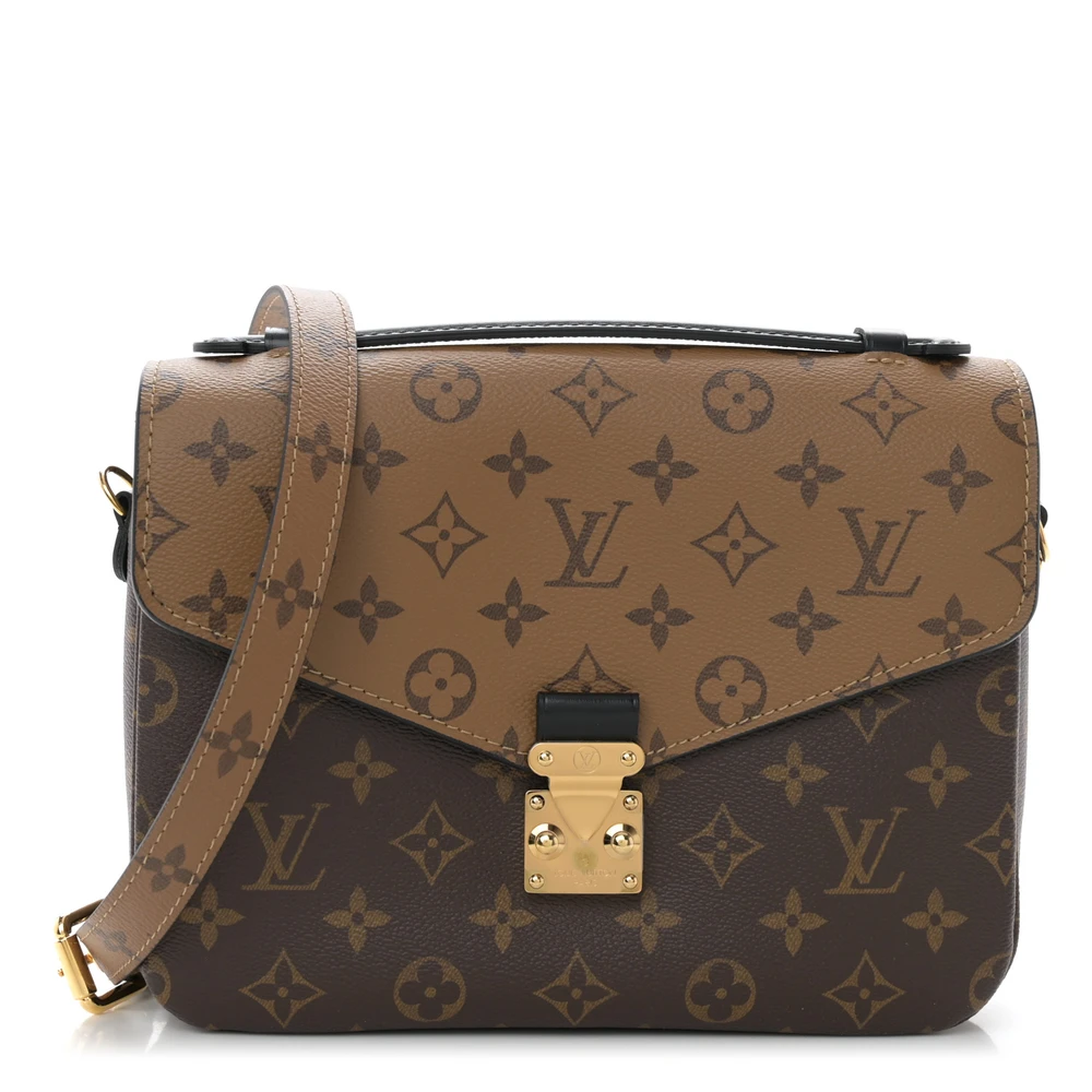 Lushentic Louis Vuitton Pochette Metis PM Reverse Monogram Canvas Gold Hardware Front