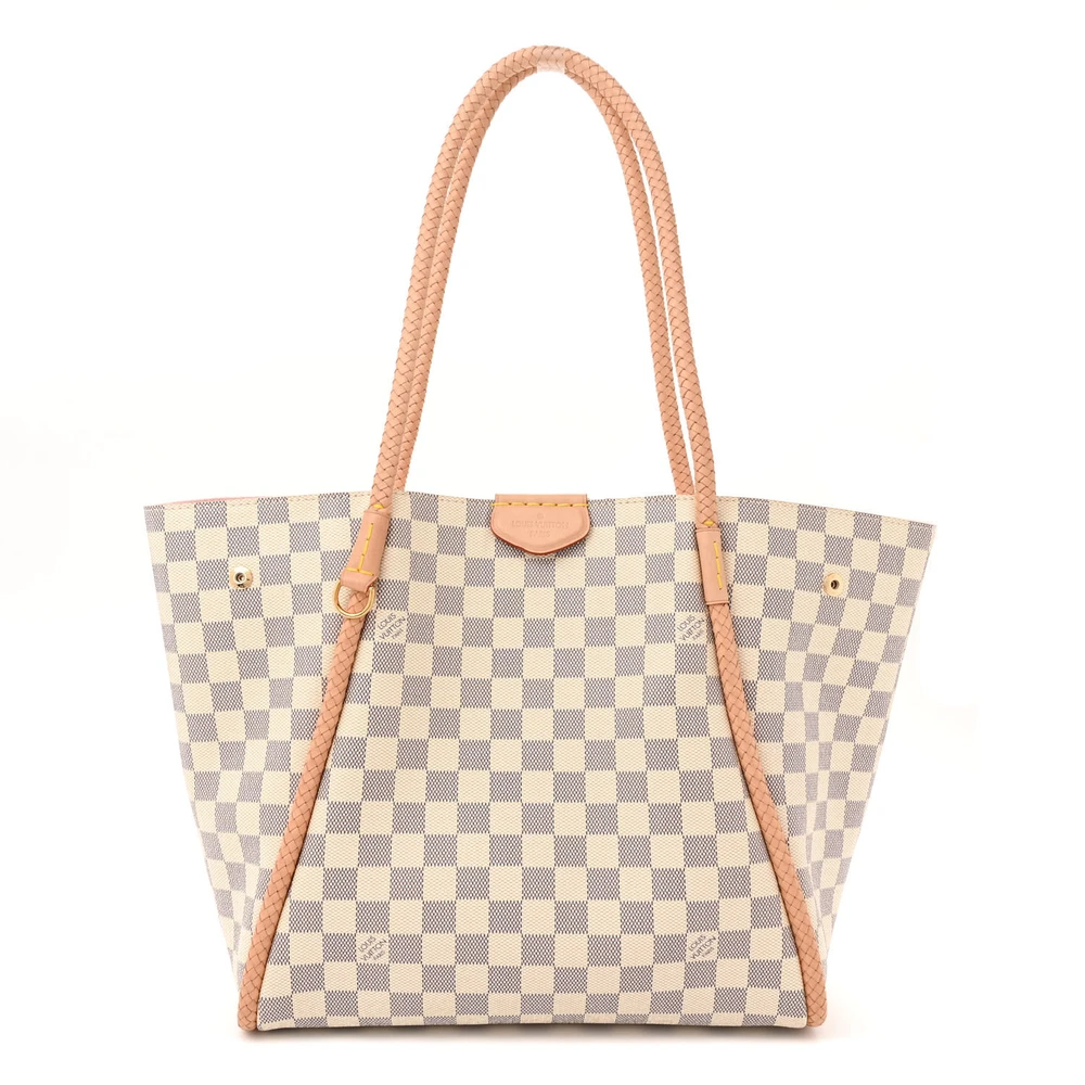 Lushentic Louis Vuitton Propriano MM Damier Azur Canvas Rose Ballerine Interior Front