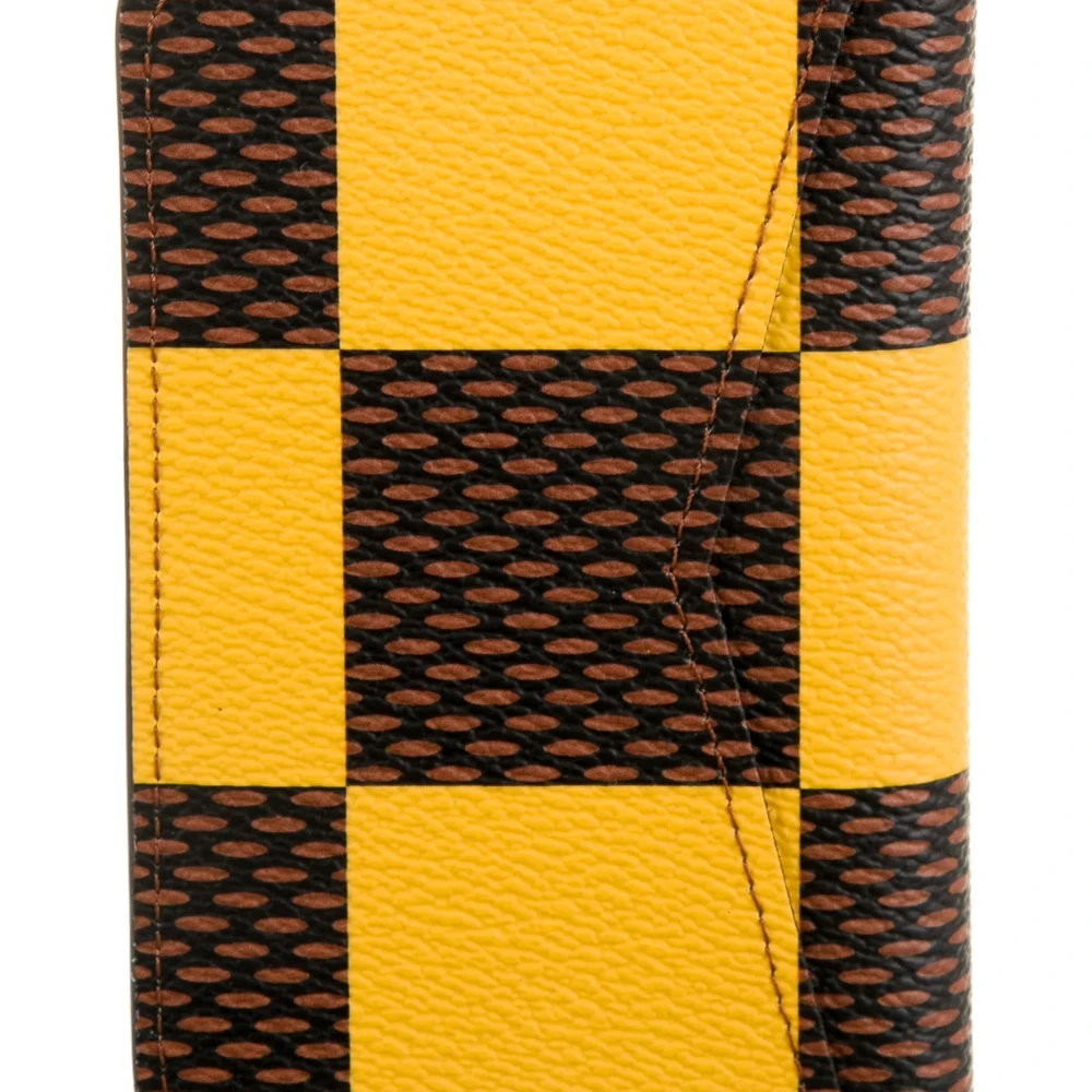 Lushentic Quality Bags - Small Pop Pocket Organizer in Brown & Yellow Damier Canvas - Image 2