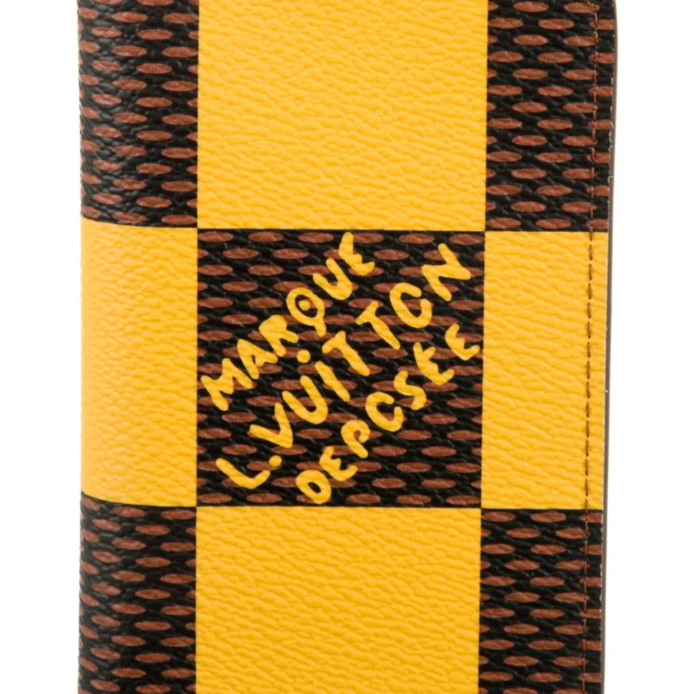 Lushentic Quality Bags - Small Pop Pocket Organizer in Brown & Yellow Damier Canvas