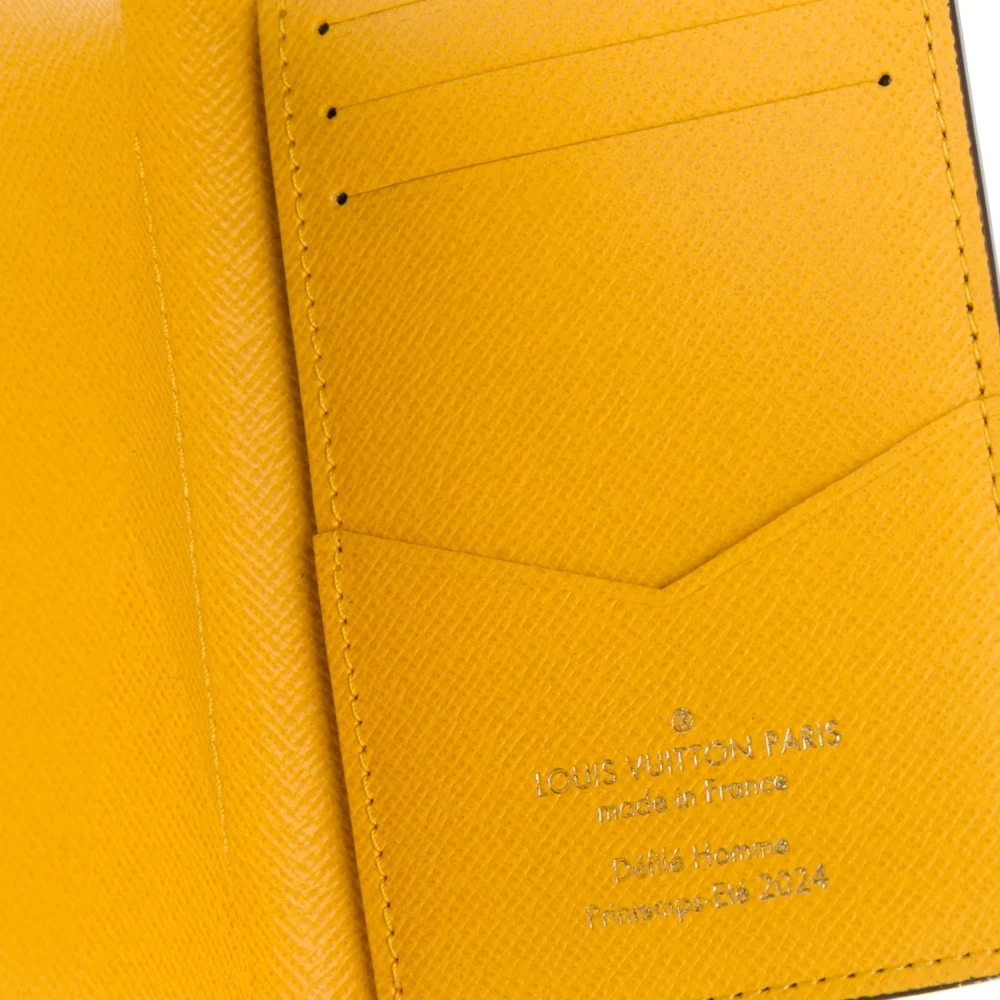 Lushentic Quality Bags - Small Pop Pocket Organizer in Brown & Yellow Damier Canvas - Image 3