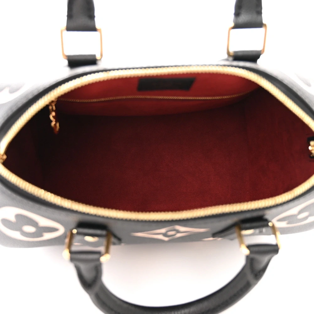 Lushentic Grade Replicas Speedy Bandouliere 25 in Black & Beige - Image 7