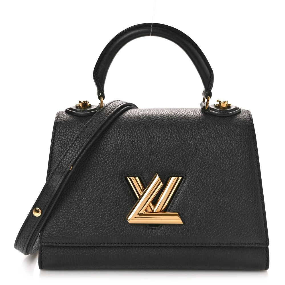 Lushentic Louis Vuitton Twist One Handle PM Black Taurillon Leather Gold Hardware Front