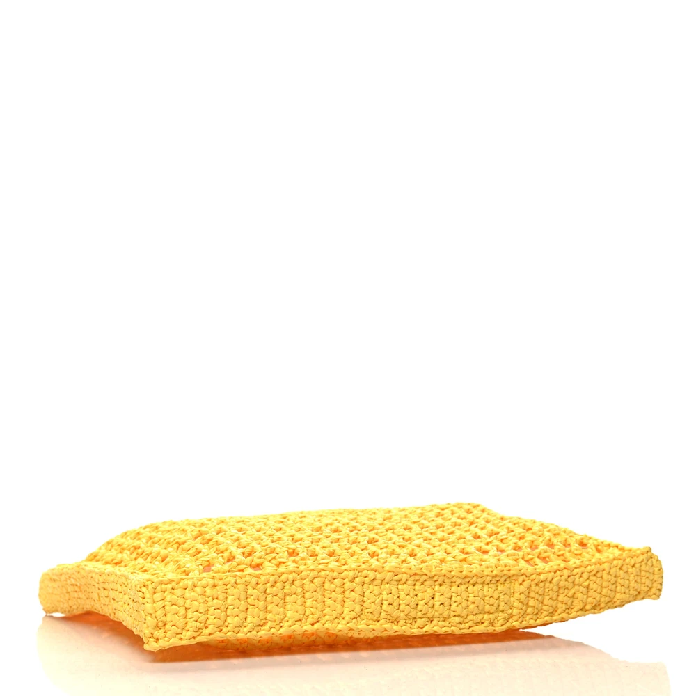 Lushentic Designer Bags - Large Effect Crochet Logo Tote Bag Giallo - Image 6