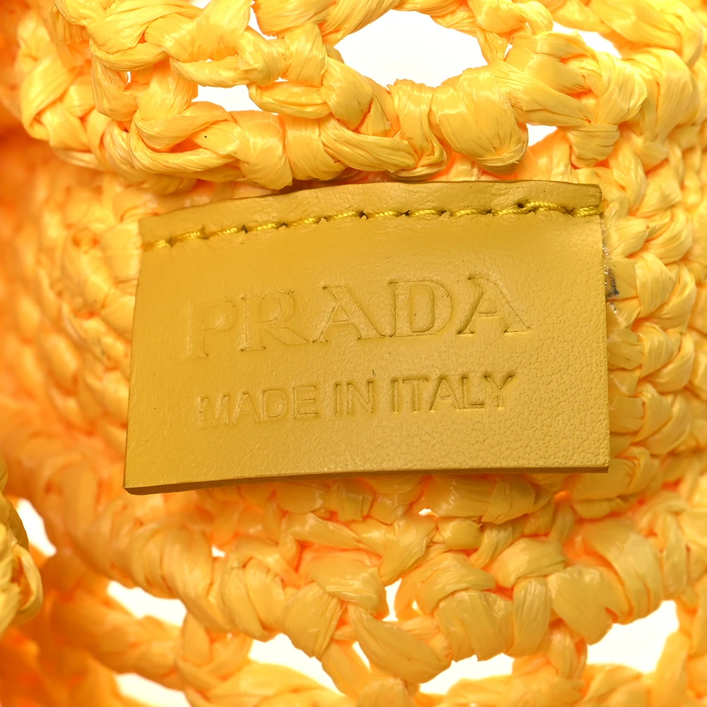 Lushentic Designer Bags - Large Effect Crochet Logo Tote Bag Giallo - Image 2