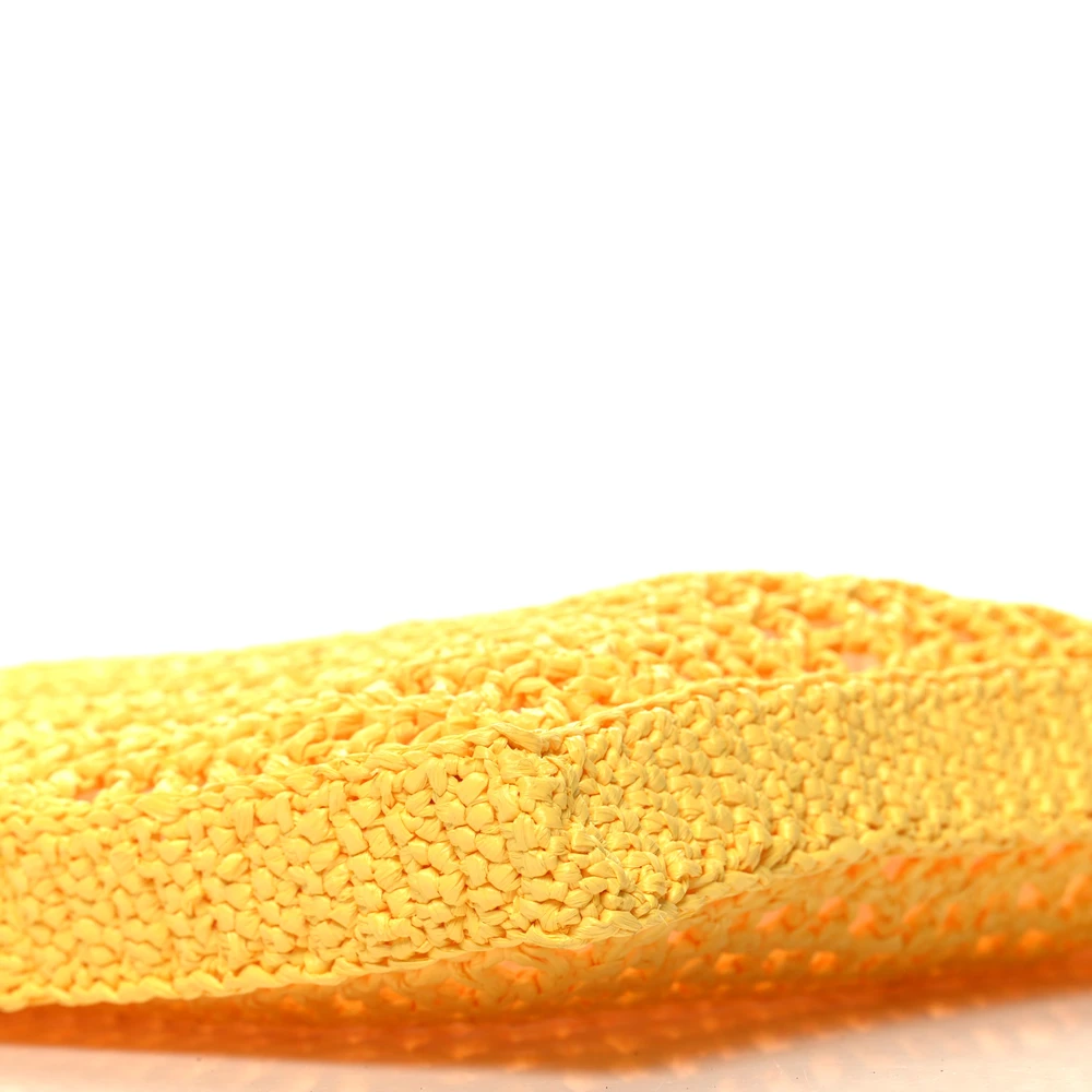 Lushentic Designer Bags - Large Effect Crochet Logo Tote Bag Giallo - Image 5