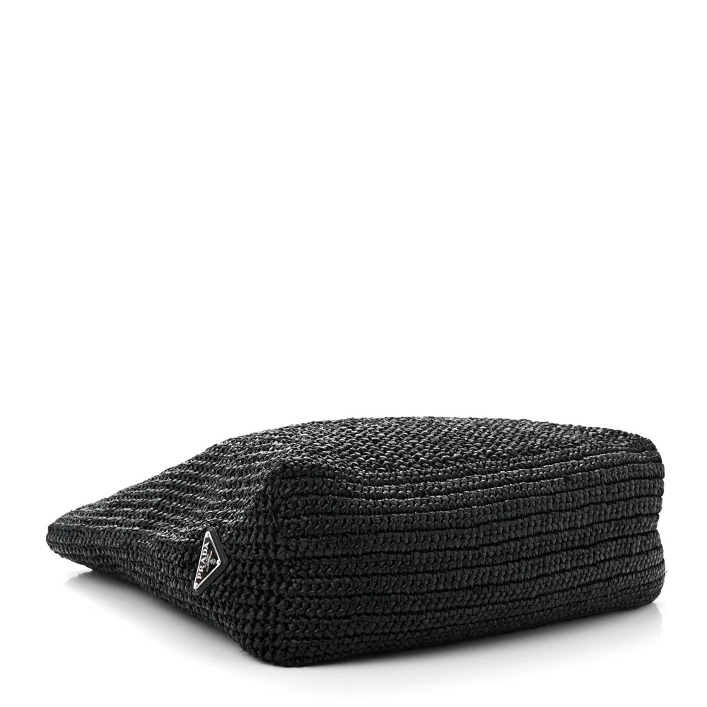 Lushentic Grade Bags - Large Crochet Tote Bag with Black Raffia Yarn - Image 6