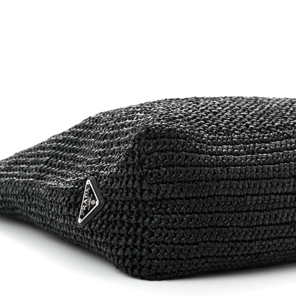 Lushentic Grade Bags - Large Crochet Tote Bag with Black Raffia Yarn - Image 4