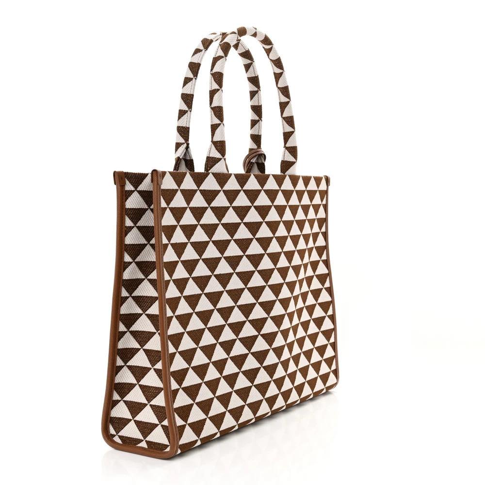 Lushentic Handbag - Large Triangolo Tote in Tobacco Talco Jacquard - Image 3