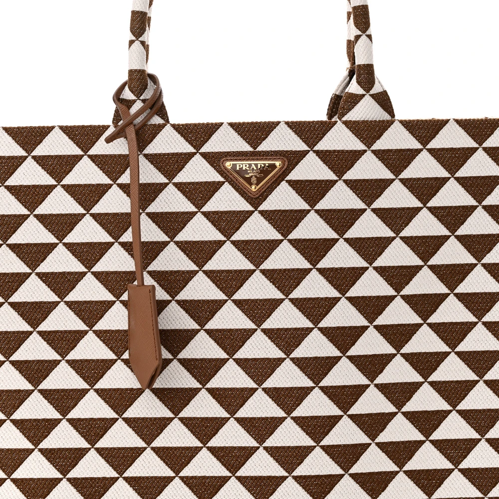 Lushentic Handbag - Large Triangolo Tote in Tobacco Talco Jacquard - Image 8