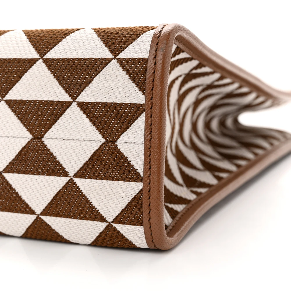 Lushentic Handbag - Large Triangolo Tote in Tobacco Talco Jacquard - Image 5