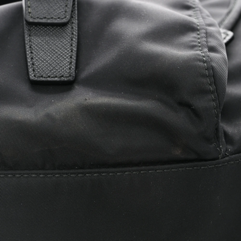 Lushentic Class Medium Backpack - Black Re-Nylon & Saffiano Leather - Image 9