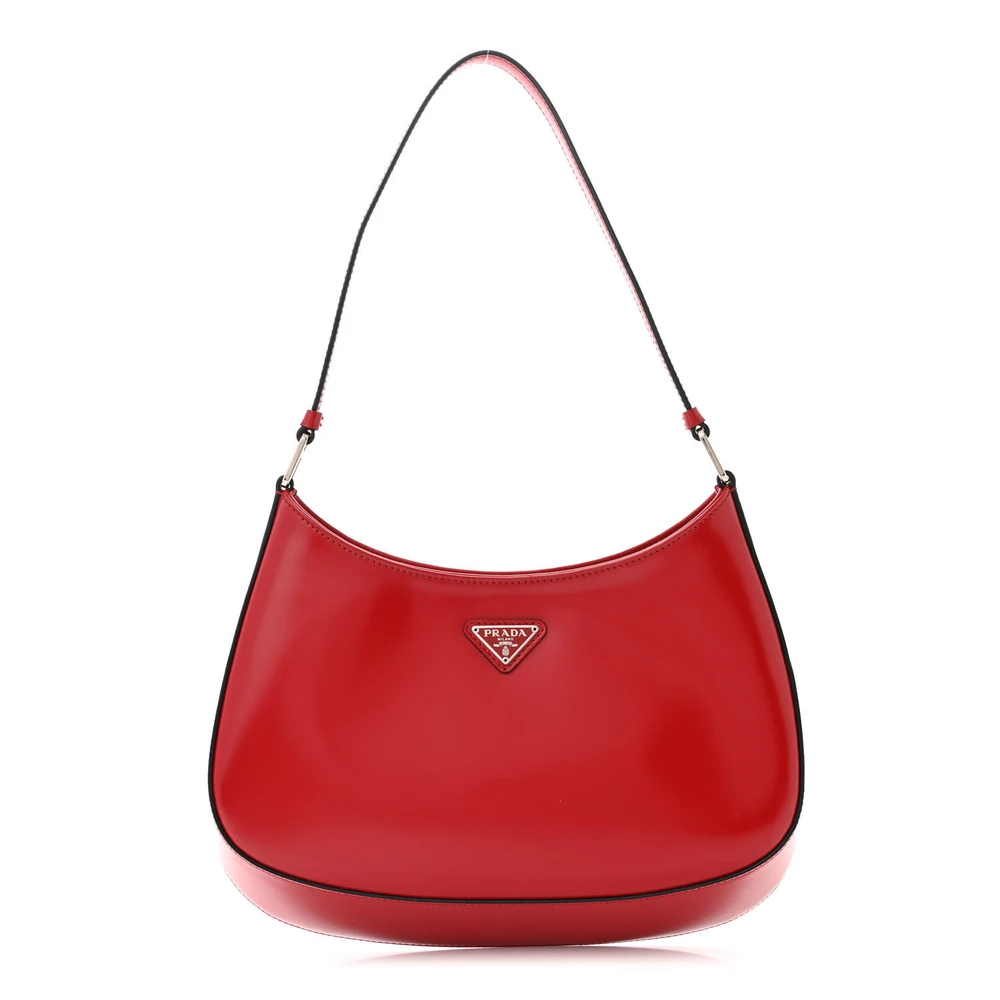 Lushentic Handbags Medium Cleo in Scarlatto Black Spazzolato Leather