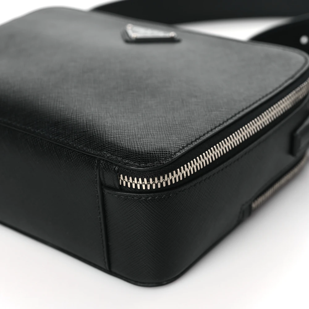 Lushentic Replica Medium Travel Brique Crossbody Bag - Black Saffiano - Image 5