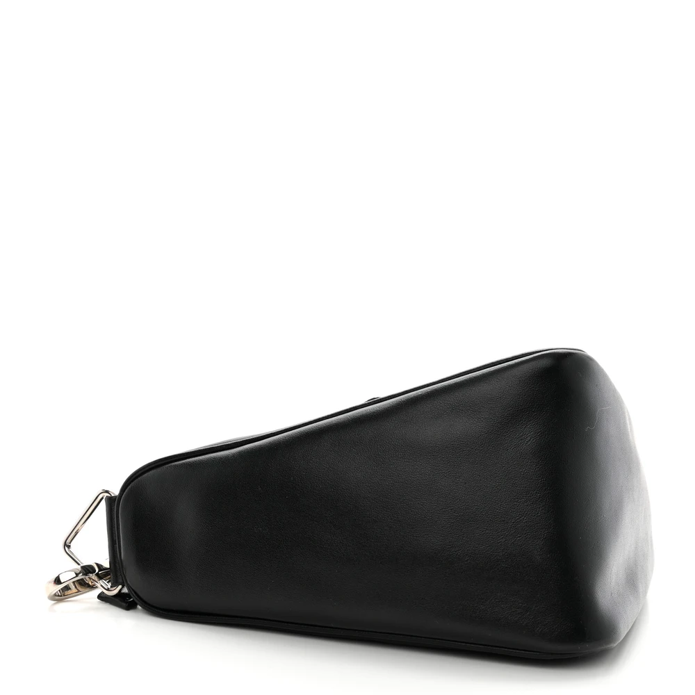 Lushentic Reviews Medium Triangle Shoulder Bag Black Grace Lux Leather Silver Hardware - Image 6