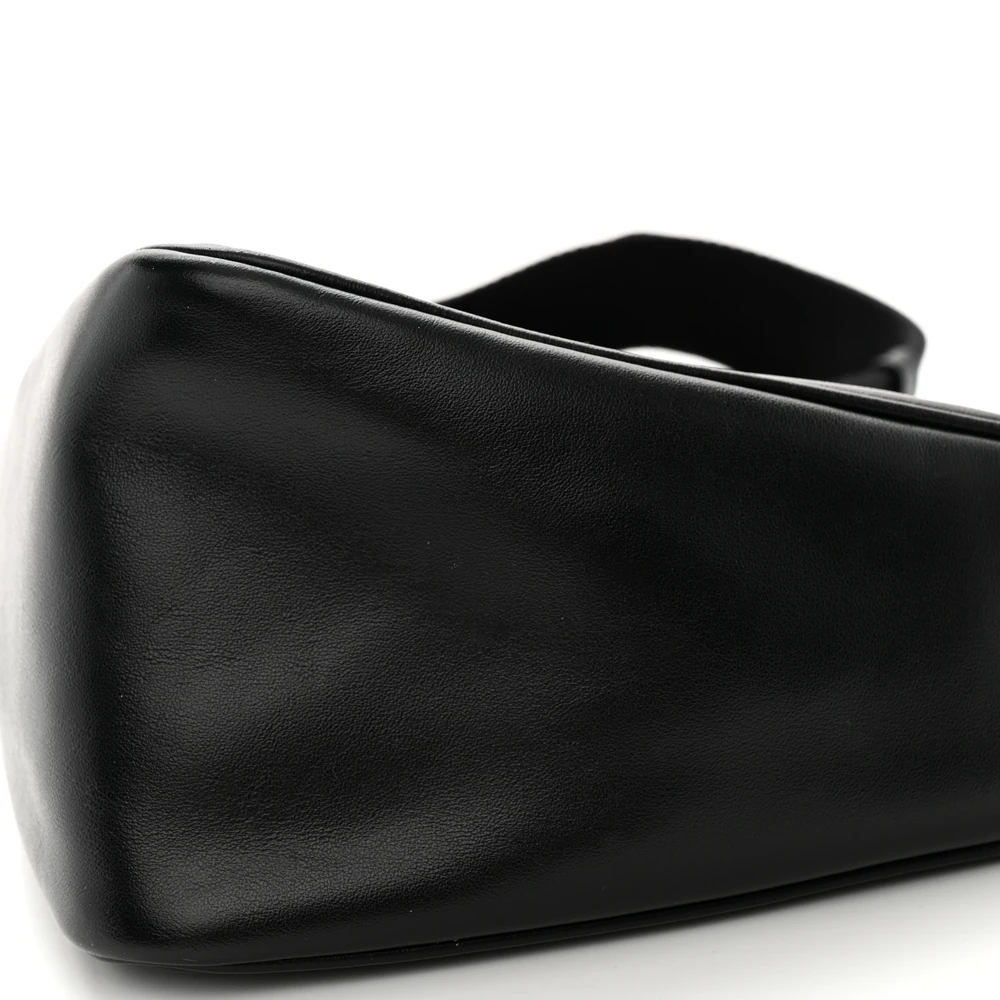 Lushentic Reviews Medium Triangle Shoulder Bag Black Grace Lux Leather Silver Hardware - Image 5