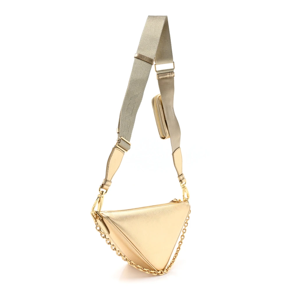 Lushentic Grade Bag: Medium Triangle Shoulder Bag in Platino - Image 3