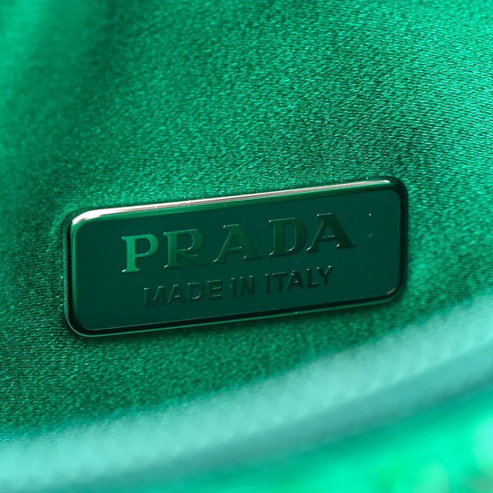 Lushentic Bags Review: Mini Re-Edition 2000 Green Satin Crystal Bag - Image 2