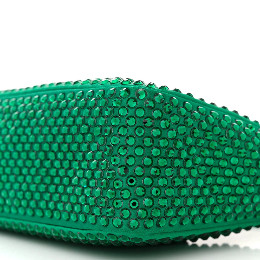 Lushentic Bags Review: Mini Re-Edition 2000 Green Satin Crystal Bag - Image 5