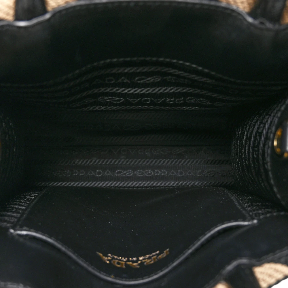 Lushentic Mini Triangolo Tote Bag in Black Corda Jacquard - Image 7