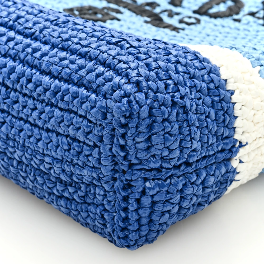 Lushentic Celeste Blue Crochet Tote - Small, Stylish, Raffia Effect - Image 5