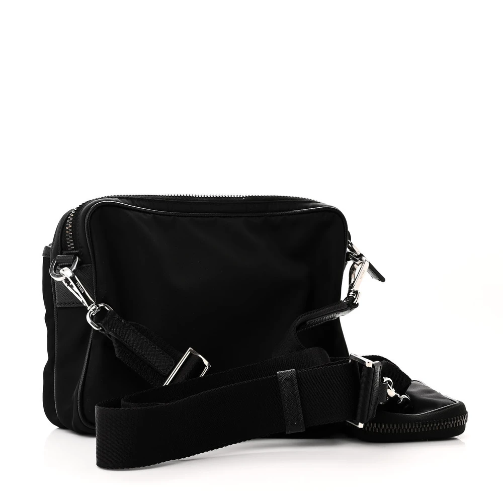 Lushentic Class Small Pocket Snap Buckle Bag in Black Nylon Leather - Image 3