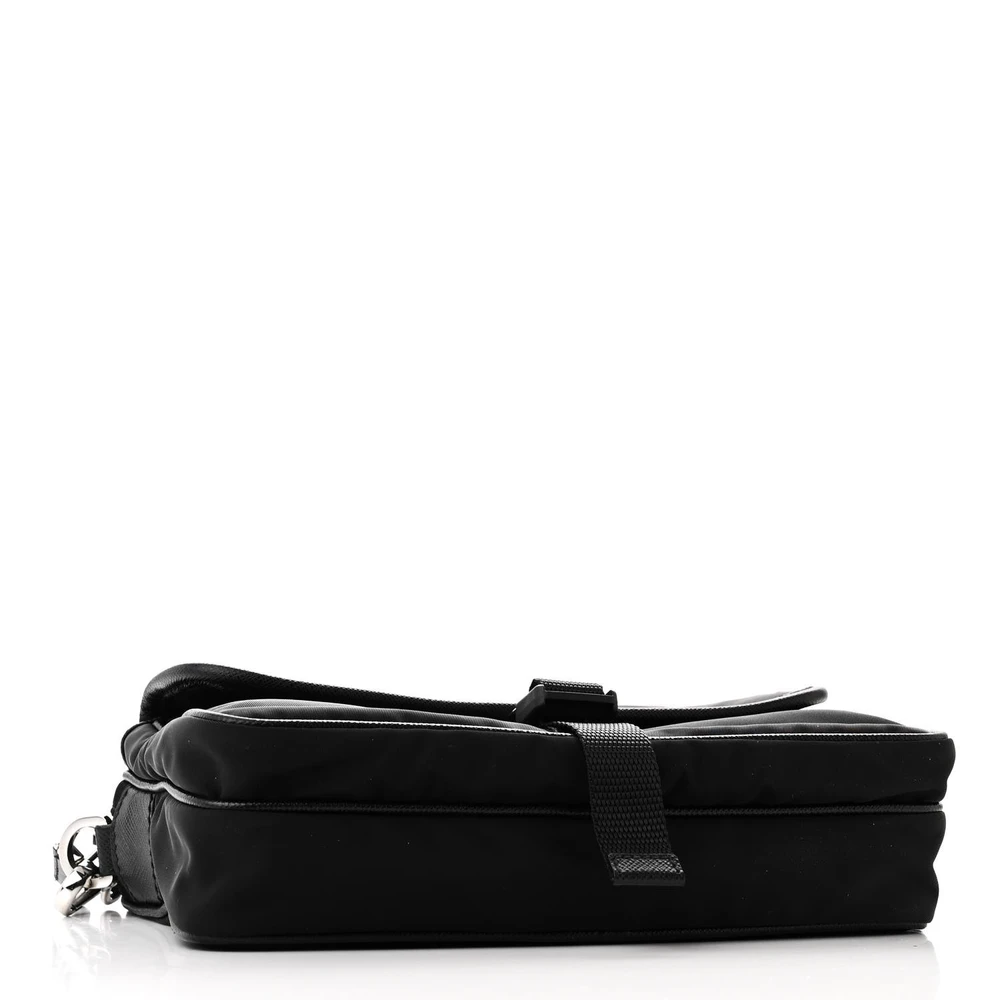 Lushentic Class Small Pocket Snap Buckle Bag in Black Nylon Leather - Image 6