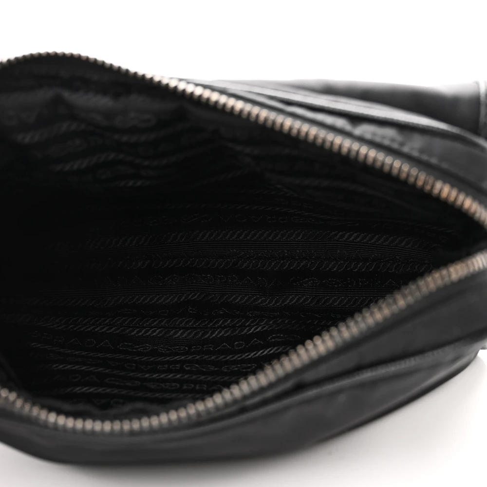 Lushentic Class Small Pocket Snap Buckle Bag in Black Nylon Leather - Image 7