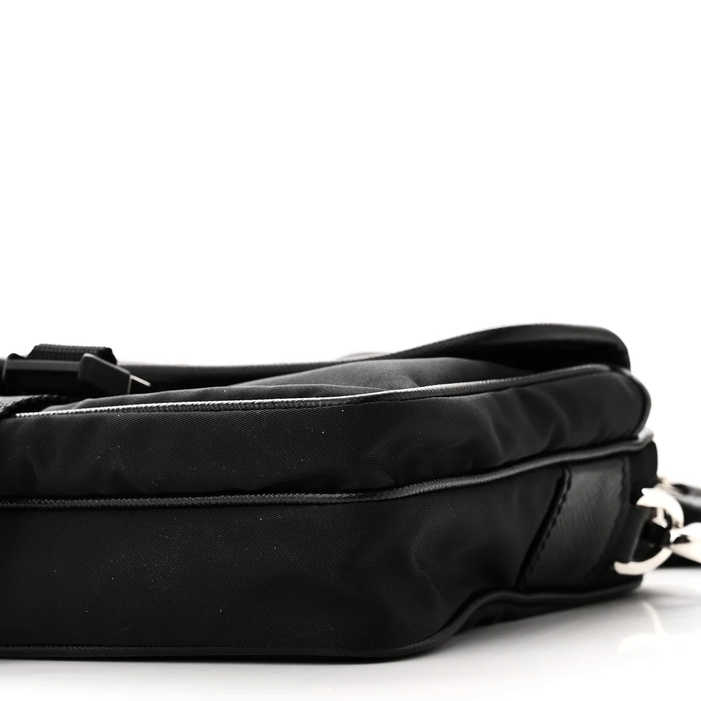 Lushentic Class Small Pocket Snap Buckle Bag in Black Nylon Leather - Image 5