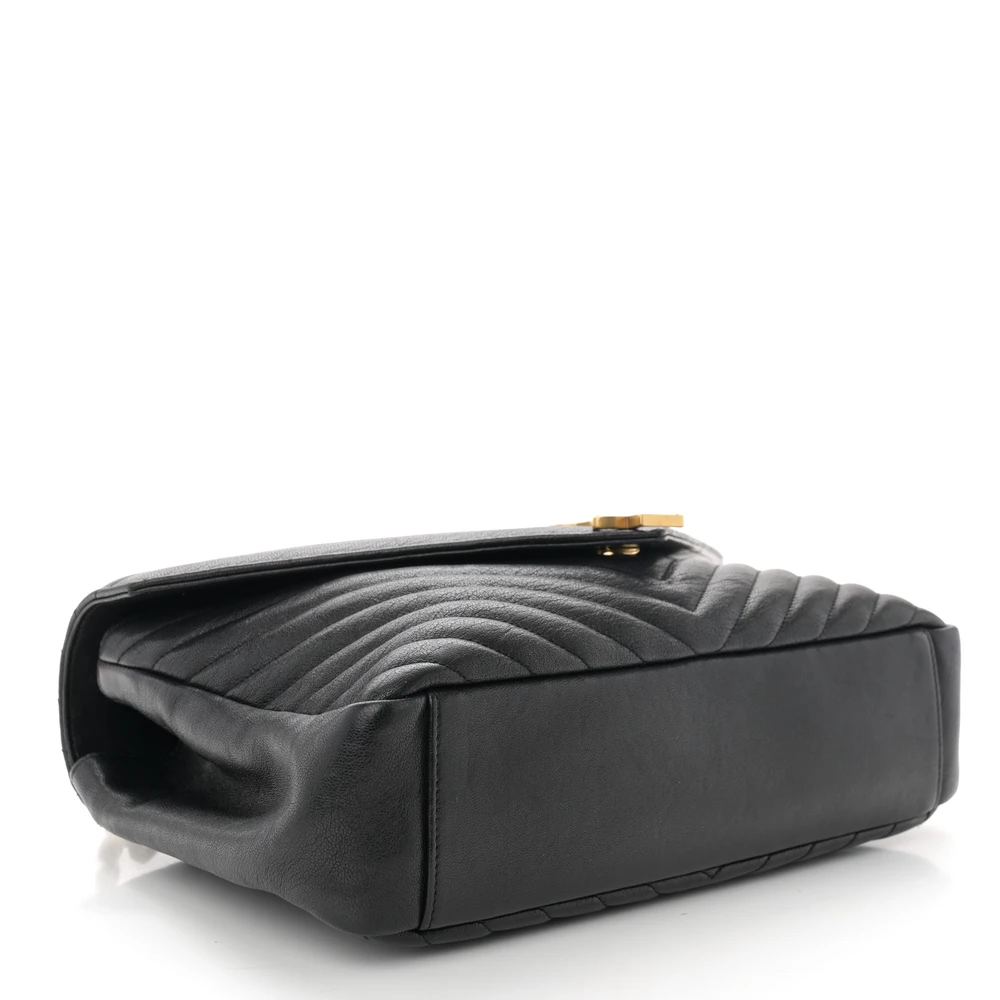 Lushentic Grade Bag: Large College Satchel in Black Chevron Leather - Image 6