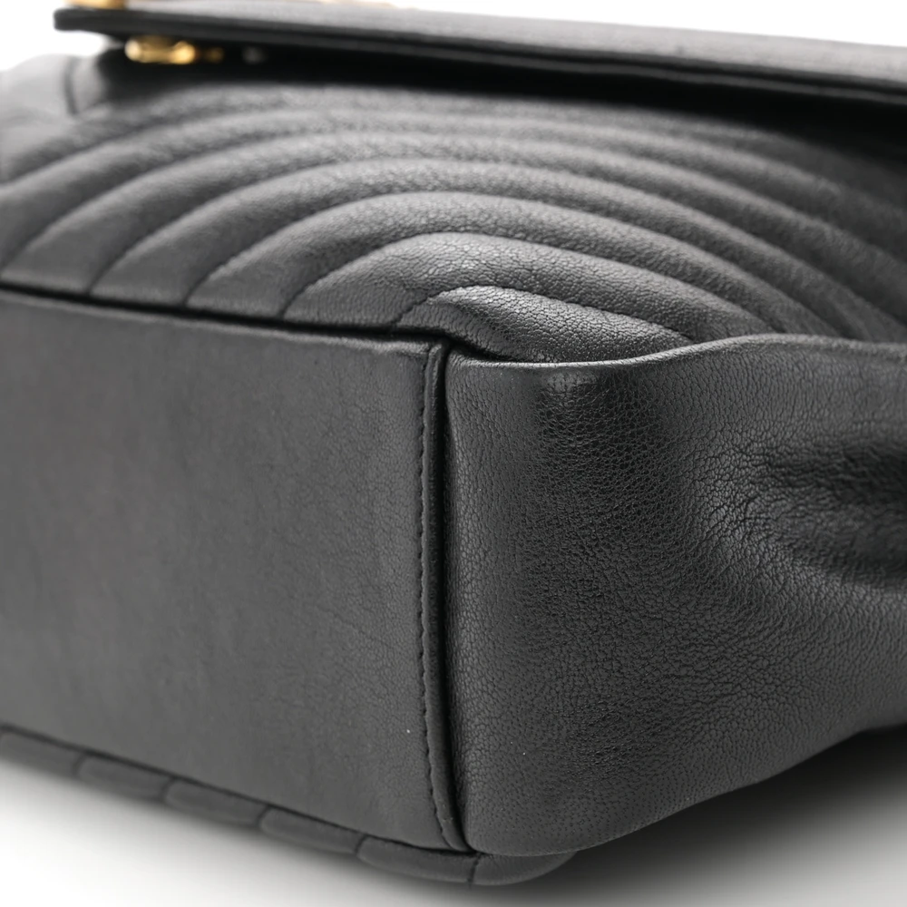 Lushentic Grade Bag: Large College Satchel in Black Chevron Leather - Image 5