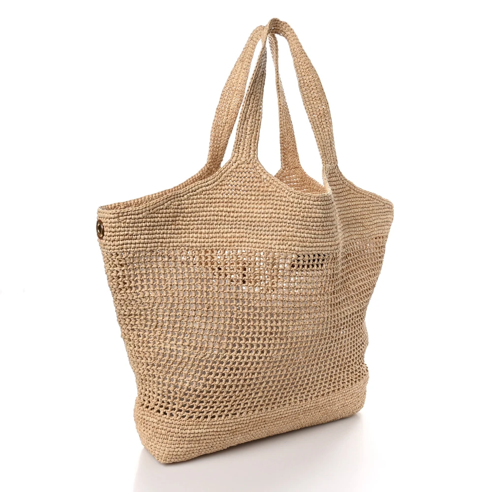 Lushentic Grade Handbags - Large Icare Maxi Tote in Natural Raffia - Image 4
