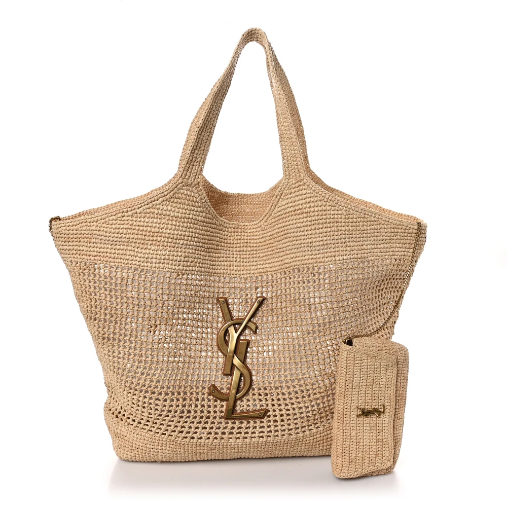 Lushentic Grade Handbags - Large Icare Maxi Tote in Natural Raffia - Image 2
