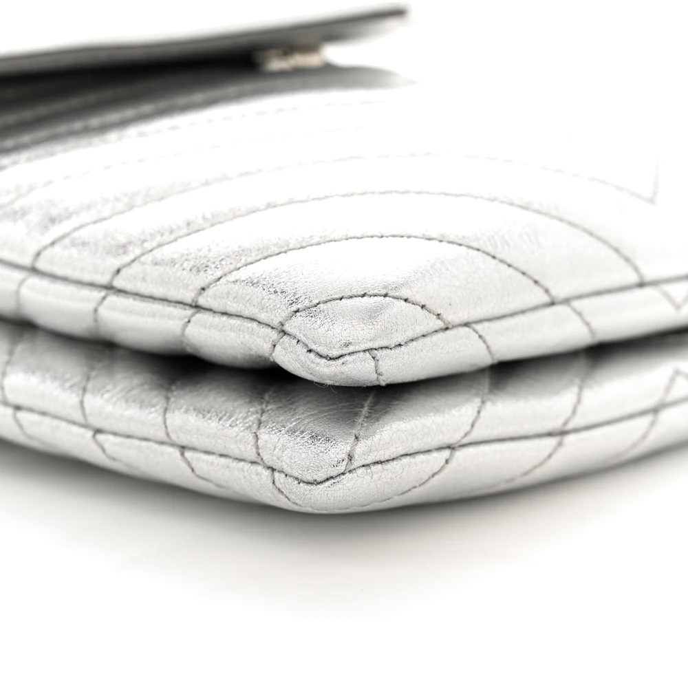 Lushentic Medium Double Flap Bag in Quilted Metallic Lambskin Leather - Image 4