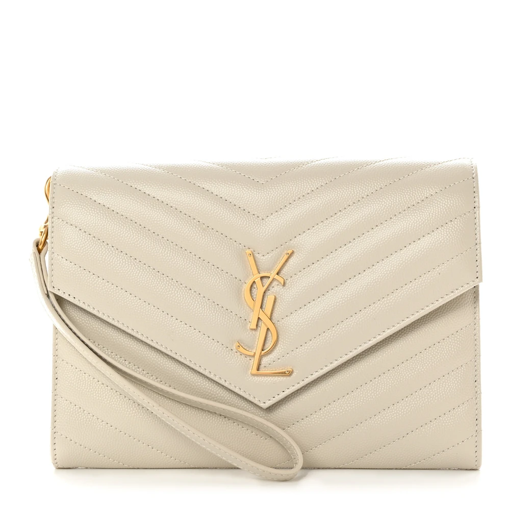 Lushentic Designer Bags - Medium Envelope Clutch in Blanc