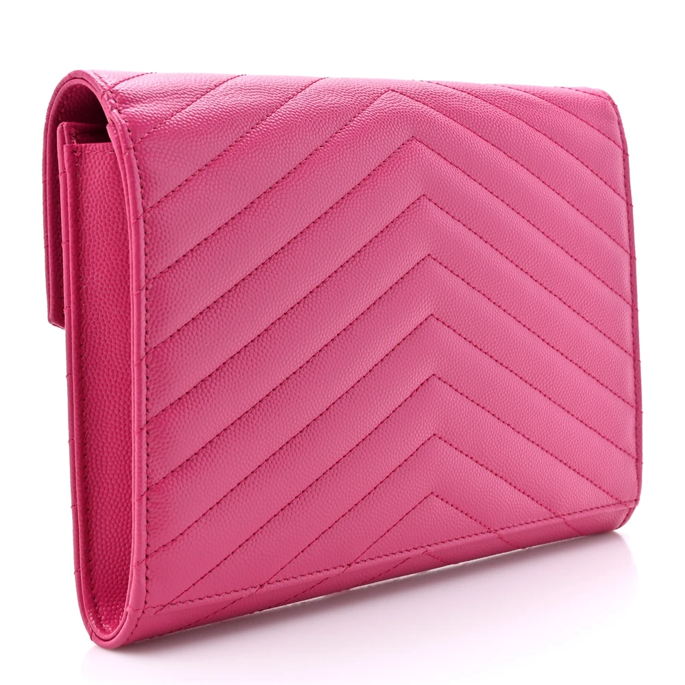 Lushentic Grade Replica Bags - Fuchsia Chevron Envelope Clutch - Image 3